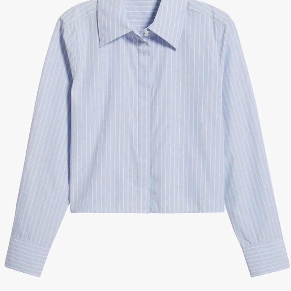 Frame Denim Light Blue Striped Women's Top